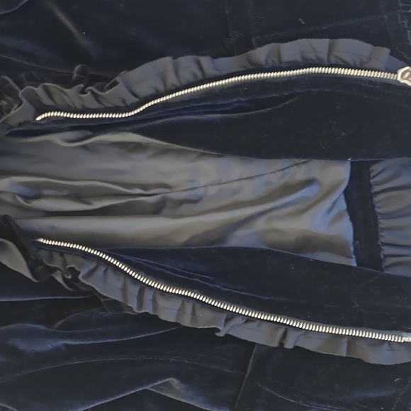 Inc Black Velvet Zippered Blazer Medium - Picture 4 of 10
